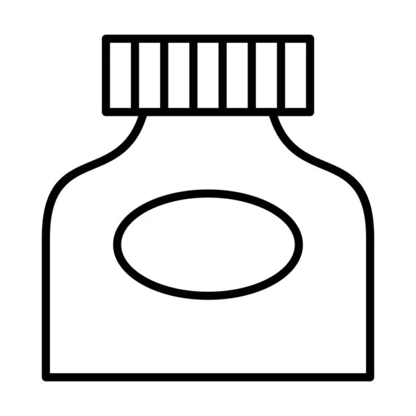 Ink Bottle Vector Line Icon Desig — Stock Vector