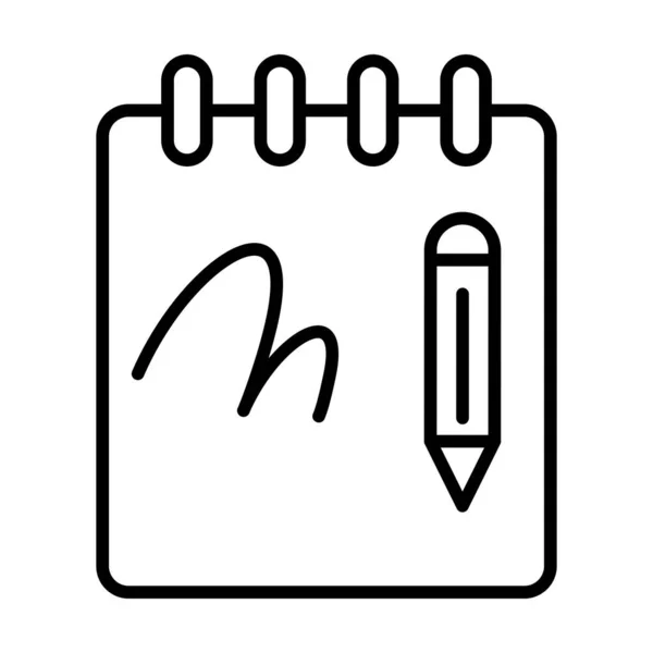 Cuaderno Bocetos Vector Line Icon Desig — Vector de stock