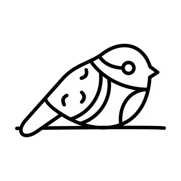 Chickadee Vector Line Icon Desig — 스톡 벡터