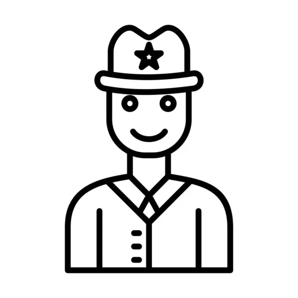 Sheriff Vector Line Icon Desig — Vector de stock