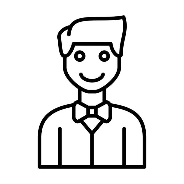 Waiter Vector Line Icon Desig — Stockový vektor