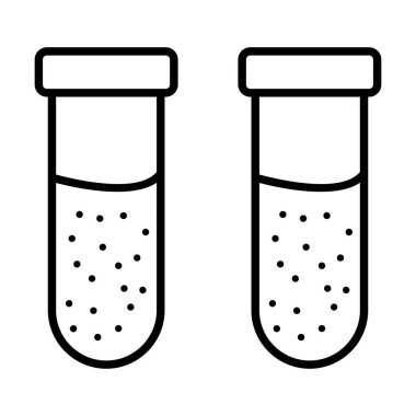 Test Tüpü Vektör Satırı Simge Tasarımı