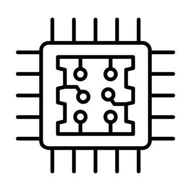 Çip Vektör Satırı Simge Tasarımı
