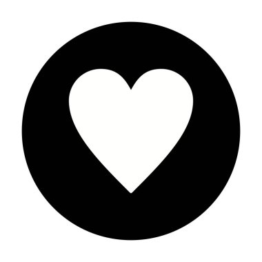 Kalp Vektörü Glyph Tersine Çevrilmiş Simge Tasarımı