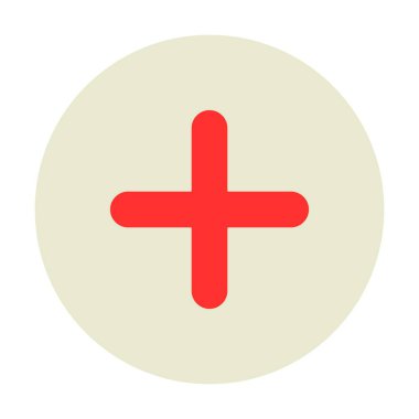 Artı Vektör Düz Çember Ico