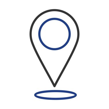 Konum Vektör Satırı İki Renkli Ico