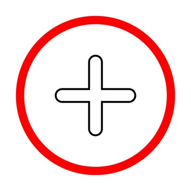 Artı Vektör Çizgisi İşaret Çemberi İko