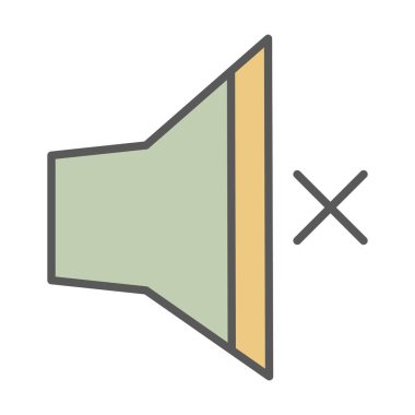 Simge Tasarımı Doldurulmuş Dilsiz Vektör Satırı