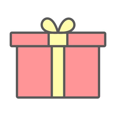 Hediye Vektörü Satırı Simge Tasarımı Dolduruldu