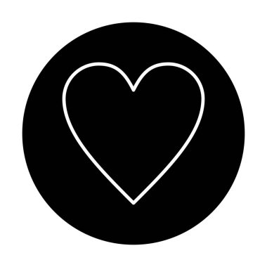 Kalp Vektör Satırı Tersine Çevrilmiş Simge Tasarımı