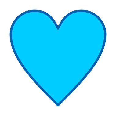 Kalp Vektörü Mavi Ton Simgesi Tasarımı