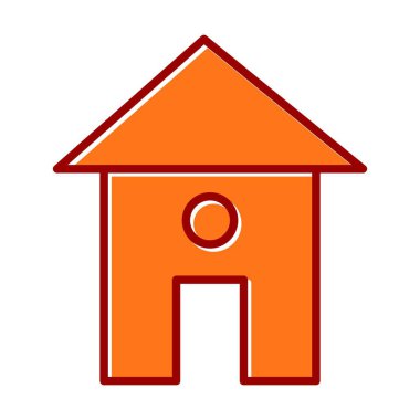 Ev Vektörü Doldurulmuş Kaydırılmış Simge Tasarımı