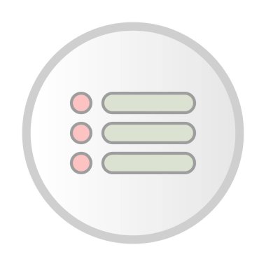 Liste Vektörü Dolu Çember Simgesi Tasarımı