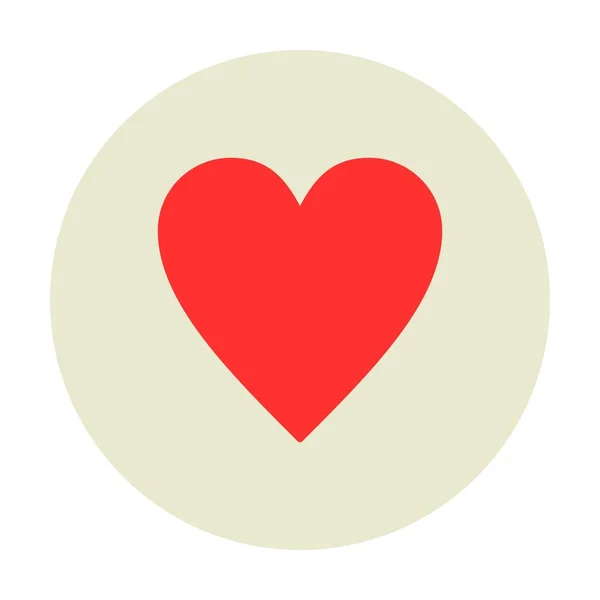 Corazón Vector Círculo Plano Ico — Archivo Imágenes Vectoriales