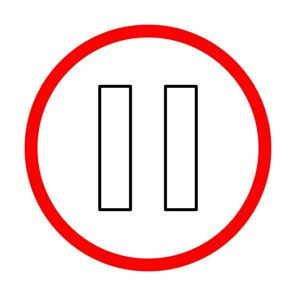 Pause Vector Line Sign Circle Ico — Stockvektor