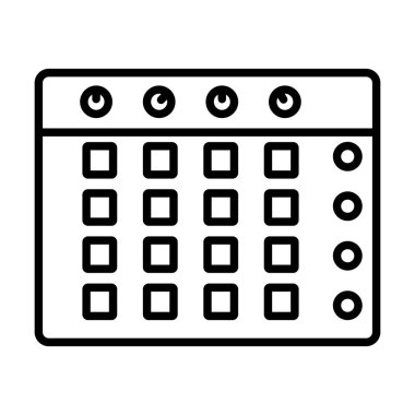 Davul Makinesi Vektör Satırı Simge Tasarımı