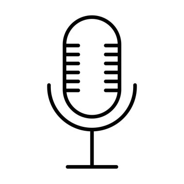 Mikrofon Vektör Satırı Simge Tasarımı