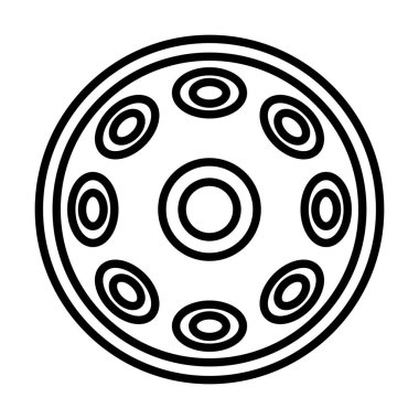 Handpan Vektör Satır Simgesi Tasarımı