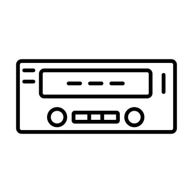 Araba Radyo Vektör Satırı Simge Tasarımı