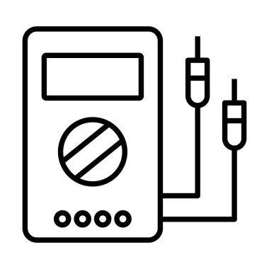 Voltmetre Vektör Satırı Simge Tasarımı