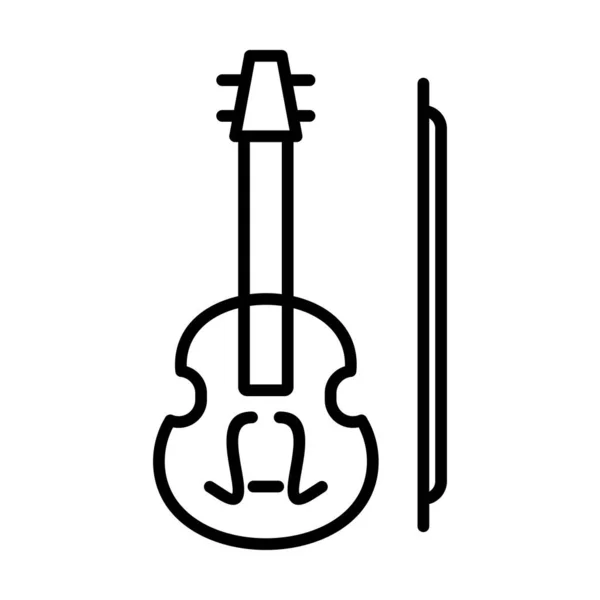 Icône Ligne Vectorielle Violon Desig — Image vectorielle