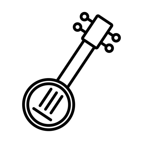 Banjo Vector Line Icon Desig — Stock vektor