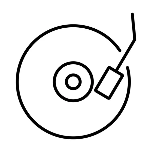 Disque Vinyle Ligne Vectorielle Icône Desig — Image vectorielle