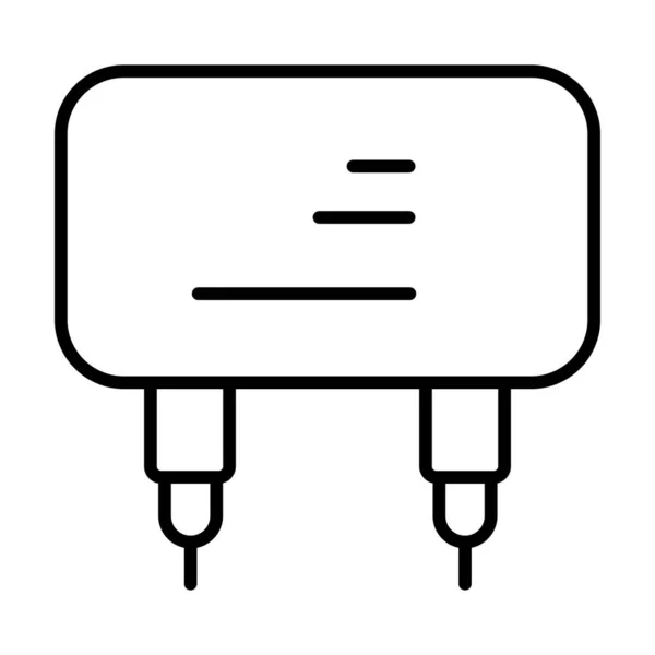 Capacitor Vector Line Icon Desig - Stok Vektor