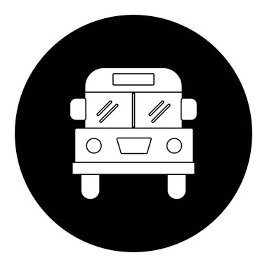  Otobüs Vektörü Glyph Ters Simge Tasarımı