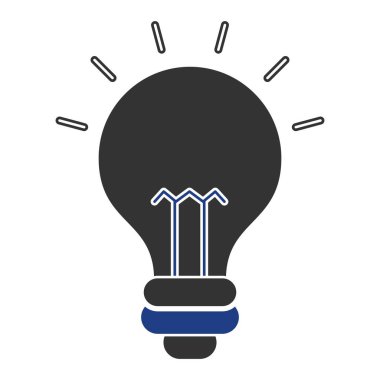  Ampul Vektörü Kabartma İki Renk Simgesi Tasarımı