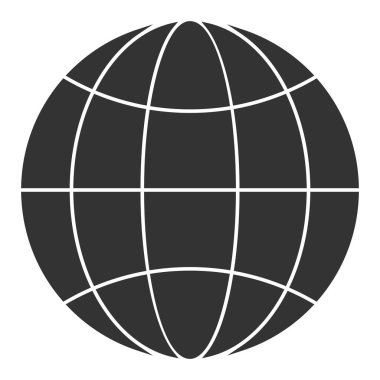 Küre Vektörü Kabartması İki Renk Simgesi Tasarımı