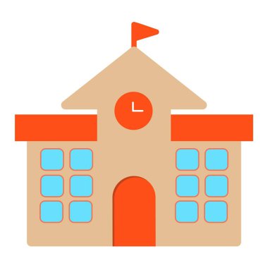 Üniversite Vektörü Düz Simge Tasarımı