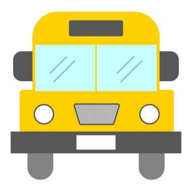  Otobüs Vektörü Düz Simge Tasarımı