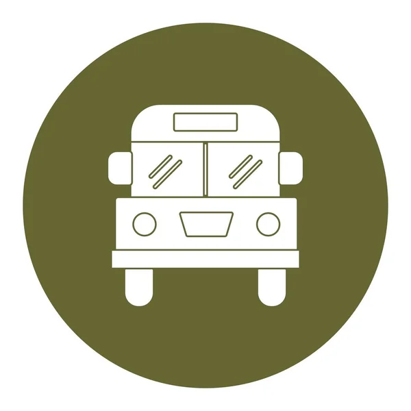 Bus Vector Glyph Circle Multicolour Icon Desig — Stock Vector