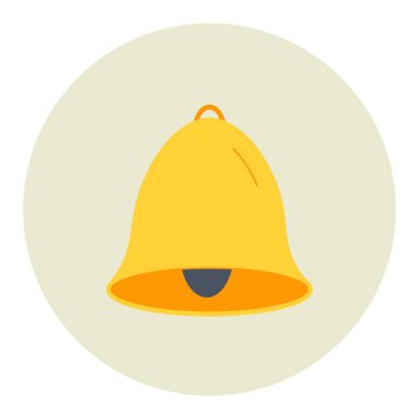 Çan Vektörü Düz Çember Simge Tasarımı