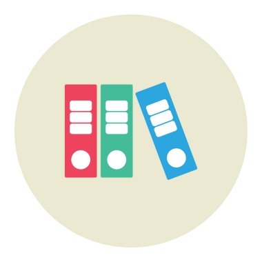 Kütüphane Vektörü Düz Çember Simge Tasarımı