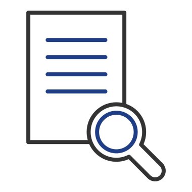 Araştırma Vektörü Satırı 2 Renk Simgesi Tasarımı