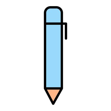 Simge Tasarımı Doldurulmuş Kalem Vektör Satırı