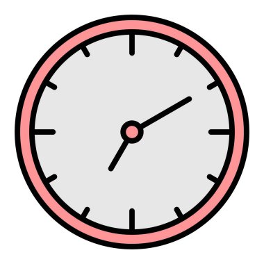 Saat Vektör Satırı Simge Tasarımı Dolduruldu