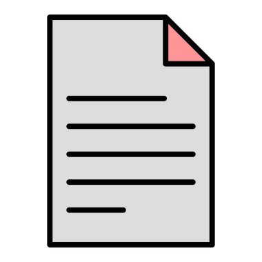  Dosya Vektör Satırı Doldurulmuş Simge Tasarımı