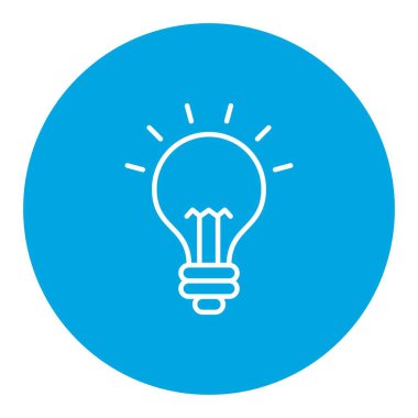 Ampul Vektör Satırı Çok Renkli Simge Tasarımı