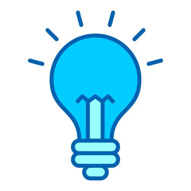 Ampul Vektör Satırı Bluetone Simgesi Tasarımı