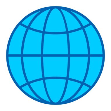 Globe Vektör Satırı Bluetone Simge Tasarımı