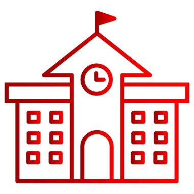  Üniversite Vektör Satırı Gradyan Simgesi Tasarımı