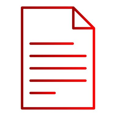 Dosya Vektör Satırı Gradyan Simgesi Tasarımı