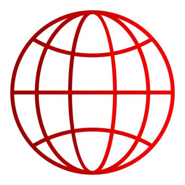 Globe Vektör Satırı Gradyan Simgesi Tasarımı