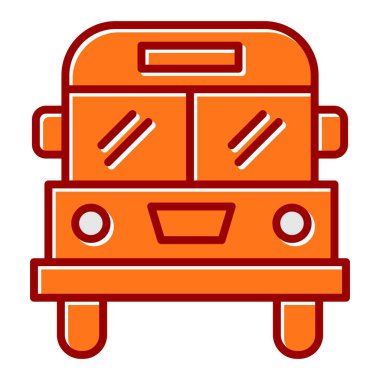  Otobüs Vektörü Doldurulmuş Kaydırılmış Simge Tasarımı