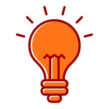 Ampul Vektörü Doldurulmuş Kaymış Simge Tasarımı