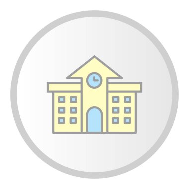  Üniversite Vektörü Dolu Çember Simgesi Tasarımı