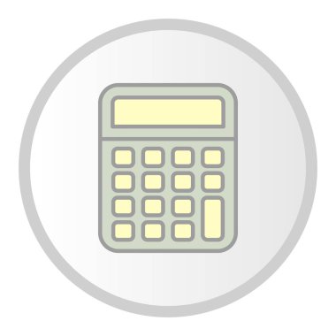  Hesaplayıcı Vektörü Dolu Çember Simgesi Tasarımı